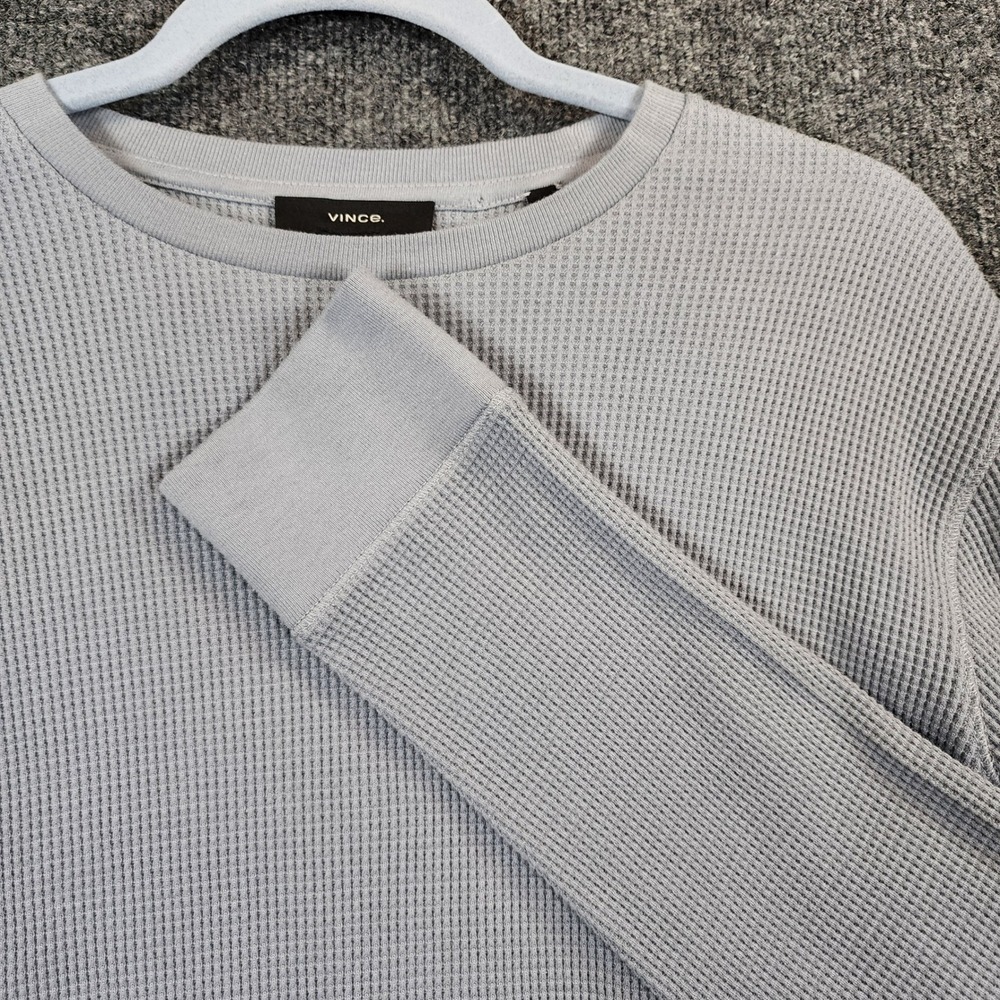 Vince Men's Quiet Luxury Minimalist Waffle Thermal Sweatshirt Size S NWT
